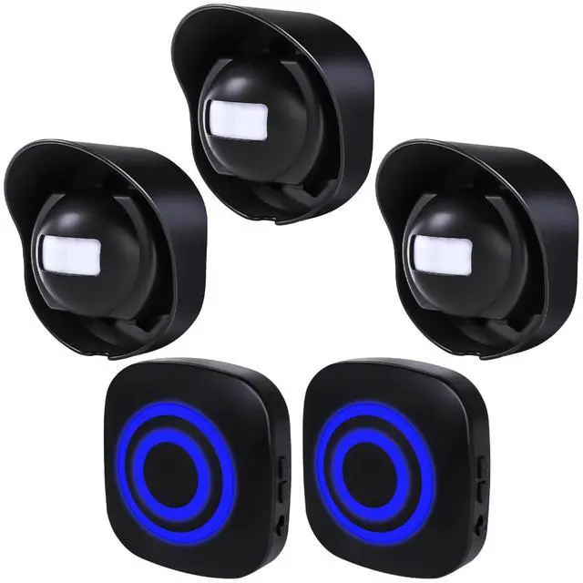 Main image of 328ft Range Wireless Driveway Alarm Outside Weather Resistant Motion Sensor Alarm Security Alert-Protect Outdoor/Indoor Property-2 Receiver and 3 PIR Motion Detector-38 Chimes