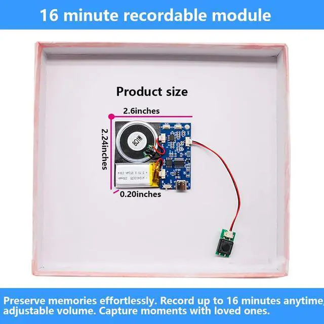 Alt view image 4 of 7 - Module - 16MB Push Button Activated Sound Module with Speaker, Type-C Cable, and Easy Recording Capability16 Minutes for Personalized Greetings, DIY Projects, and Holiday Crafts (Blue-2Pack)
