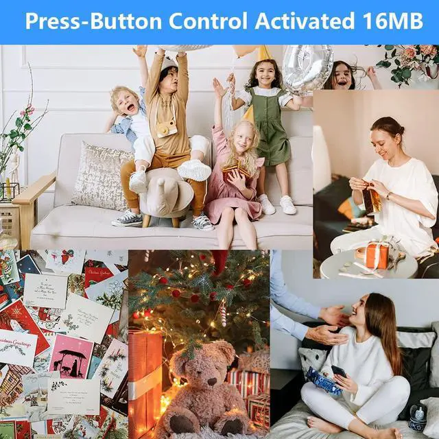 Alt view image 7 of 7 - Module - 16MB Push Button Activated Sound Module with Speaker, Type-C Cable, and Easy Recording Capability16 Minutes for Personalized Greetings, DIY Projects, and Holiday Crafts (Blue-2Pack)