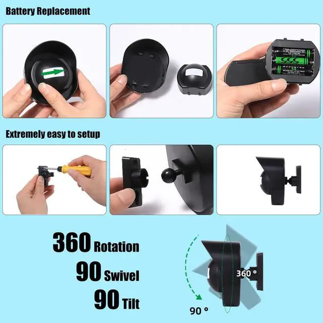 Alt view image 5 of 7 - 328ft Range Wireless Driveway Alarm Outside Weather Resistant Motion Sensor Alarm Security Alert-Protect Outdoor/Indoor Property-2 Receiver and 3 PIR Motion Detector-38 Chimes