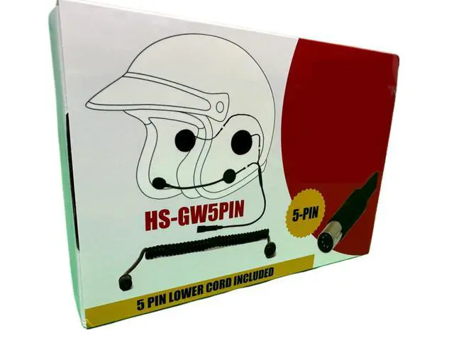 Alt view image 2 of 5 - Motorcycle Helmet Headset Compatible with 5-Pin Honda Goldwing, Yamaha Star Venture, and Kawasaki Voyager 1700 Audio Systems | Includes 5-Pin Honda Lower Cord