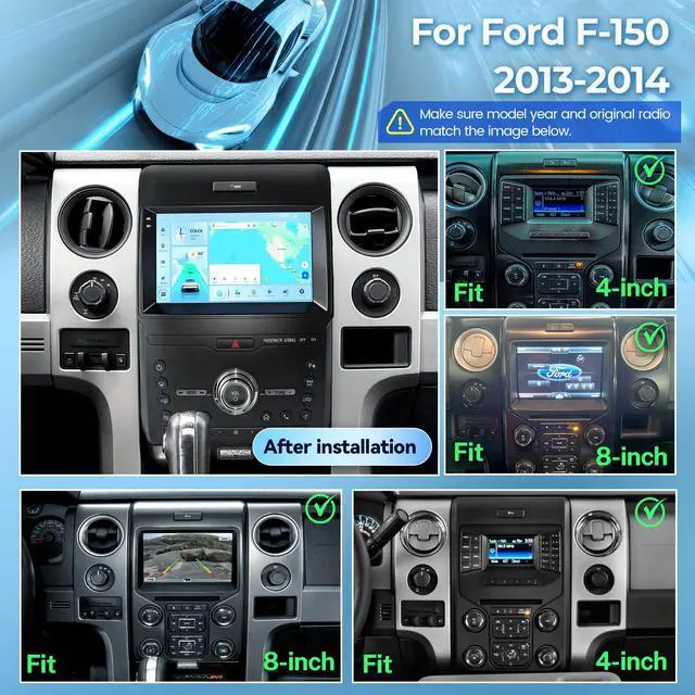 Alt view image 2 of 7 - 4+64G Radio Upgrade for Ford F150 2013 2014 Stereo with Carplay Android Auto 9 Inch F150 Touchscreen Android 13 Head Unit 5Ghz WiFi Bluetooth 5.4 GPS SWC 1080P Backup Camera
