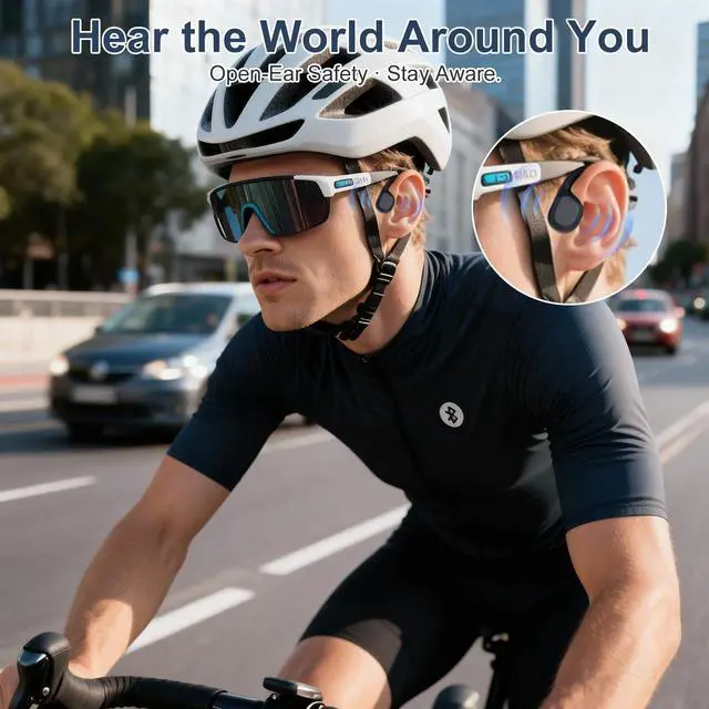 Alt view image 4 of 7 - Bone Conduction Headphones Bluetooth 6.0 with Mic, IPX6 Waterproof | Open Ear Headphones 10H Playtime, Sweat Resistant, 24g Lightweight Sports Earbuds for Running Cycling Hiking (Black)