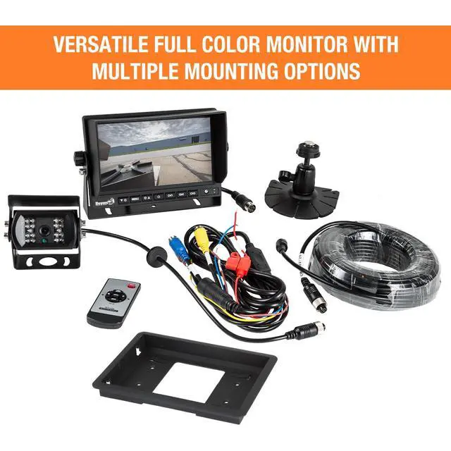 Alt view image 2 of 5 - 8883000 7 inch Backup Camera with Remote Control - 4 Pin | Rearview Vehicle Observation System with Night Vision Monitor Kit for Trucks, RVs, Trailers, Vans and More