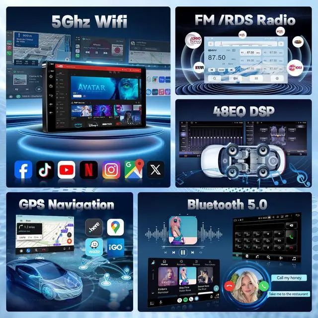 Alt view image 4 of 7 - 4+64G Radio Upgrade for Ford F150 2013 2014 Stereo with Carplay Android Auto 9 Inch F150 Touchscreen Android 13 Head Unit 5Ghz WiFi Bluetooth 5.4 GPS SWC 1080P Backup Camera