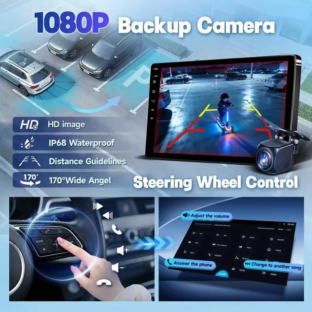 Alt view image 6 of 7 - 4+64G Radio Upgrade for Ford F150 2013 2014 Stereo with Carplay Android Auto 9 Inch F150 Touchscreen Android 13 Head Unit 5Ghz WiFi Bluetooth 5.4 GPS SWC 1080P Backup Camera