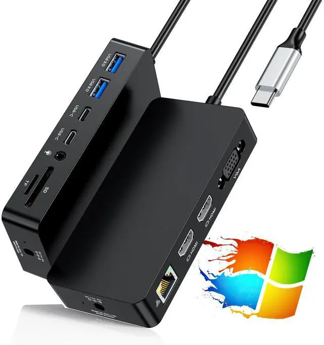 Main image of New Surface Thunderbolt 4 Dock Dual HDMI+VGA Adapter 12 in 1 Surface Pro Docking Station for Surface Pro 12/11/10/9/8/X/7+/7,Surface Laptop 7/6/5/4/3,Surface Go 4/3/2/1,Surface Laptop Go/Surface Book