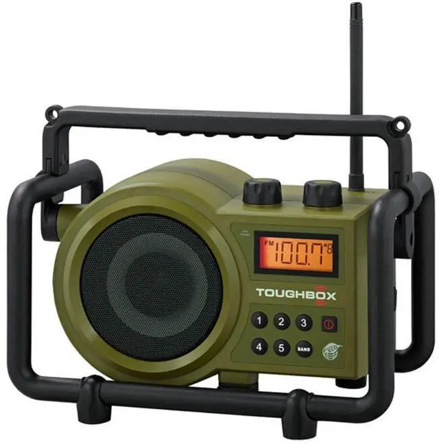 Main image of TB-100 TOUGHBOX FM/AM/Aux Ultra-Rugged Digital Rechargeable Radio, Green