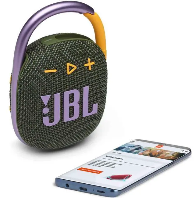 Alt view image 4 of 7 - 2 Pack Clip 4 Waterproof Wireless Audio Bluetooth Speaker Bundle (Green)