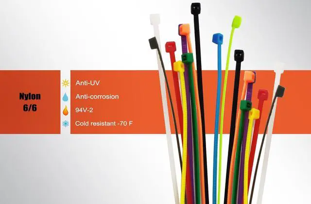 Alt view image 3 of 6 - 8 Inch 1000pcs Colored Zip Ties, 20lb Strength, Multi-Purpose Cable Ties
