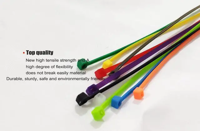 Alt view image 5 of 6 - 8 Inch 1000pcs Colored Zip Ties, 20lb Strength, Multi-Purpose Cable Ties