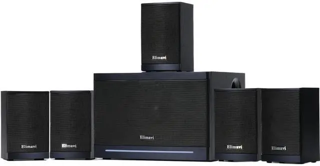 Main image of 5.1 Surround Sound Systems Home Theater System, Wired Surround Sound Speaker System with 6.5" Subwoofer, Bluetooth 5.3 Audio System for TV Living Room, RCA Coaxial Optical Input, Metal Mesh