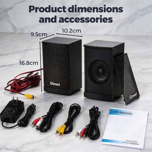 Alt view image 7 of 7 - 5.1 Surround Sound Systems Home Theater System, Wired Surround Sound Speaker System with 6.5" Subwoofer, Bluetooth 5.3 Audio System for TV Living Room, RCA Coaxial Optical Input, Metal Mesh