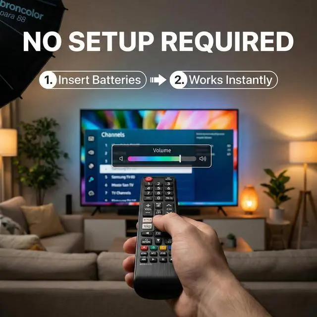 Alt view image 2 of 7 - BN59-01315J Replacement Remote for Samsung Smart TV No Setup Required | with Hotkeys for Netflix for Prime Video for Samsung Plus TV and AAA*2 Batteries Included