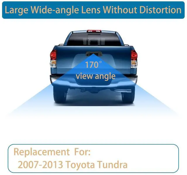 Alt view image 2 of 7 - Backup Camera Tailgate Handle, Compatible with Toyota Tundra 2007-2013 | With Key-Hole, with 170° Rear Viewing Angle, Waterproof, Rear View Camera, Back up Camera, Reverse Camera