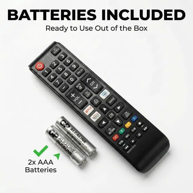 Alt view image 7 of 7 - BN59-01315J Replacement Remote for Samsung Smart TV No Setup Required | with Hotkeys for Netflix for Prime Video for Samsung Plus TV and AAA*2 Batteries Included