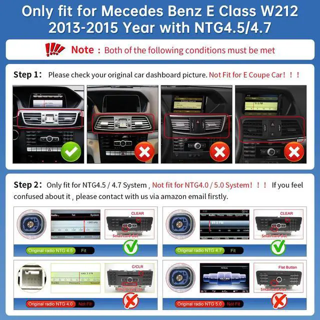 Alt view image 2 of 7 - 12.3" CarPlay Screen for Mercedes-Benz E Class W212 (2013-2015) | with NTG4.5/4.7 System, Ultra-Narrow Linux HD Screen, Support Wireless CarPlay, Android Auto, Mirrorlink