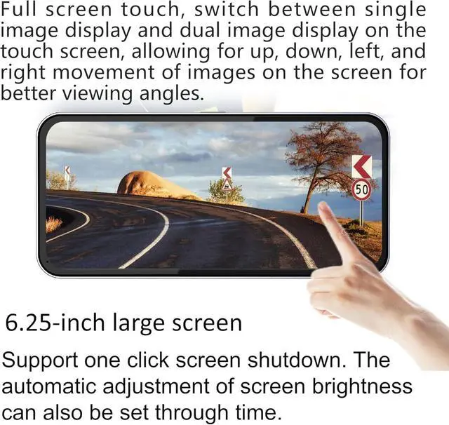 Alt view image 7 of 7 - AI Blind Spot Camera paired with car Blind spot Display System, Blind spot Driving Recorder, Blind Spot Detection Warning Assistance, Blind spot Monitoring BSM, Camera Monitoring System CMS (Black)