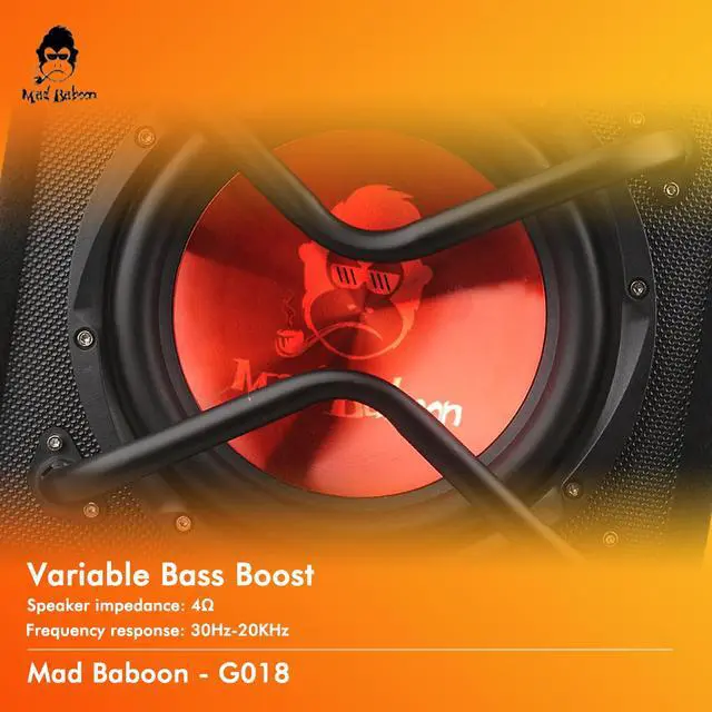 Alt view image 5 of 7 - 10"" 1000W Edition Active Car Subwoofer, Includes Loaded Enclosure with Amplifier (Subwoofer-B), Red