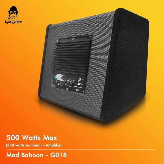 Alt view image 4 of 7 - 10"" 1000W Edition Active Car Subwoofer, Includes Loaded Enclosure with Amplifier (Subwoofer-B), Red