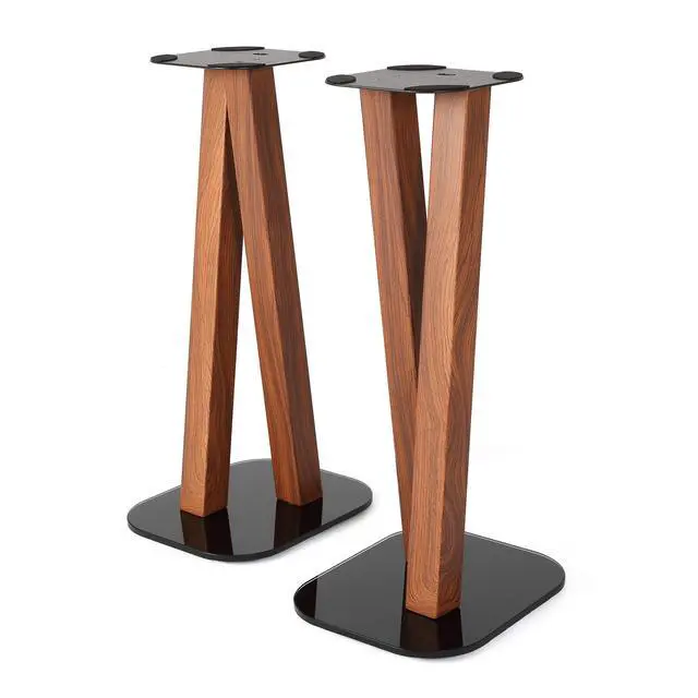 Alt view image 3 of 7 - One Pair Fixed Height Universal Speaker Floor Stands - Cedar - 600 Series