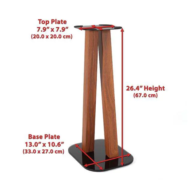 Alt view image 5 of 7 - One Pair Fixed Height Universal Speaker Floor Stands - Cedar - 600 Series