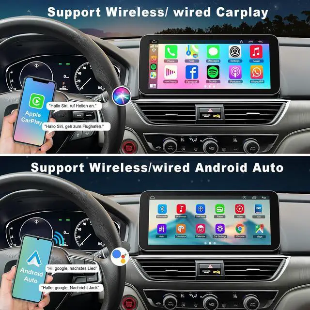 Alt view image 3 of 7 - Car Radio Stereo for Honda Accord 10th 2018 2019 2020 2021 2022 | 4GB+64GB, Android GPS Wireless CarPlay Android Auto Navi Upgrade Head Unit 12.3 Inch Screen,SWC FM Bluetooth Backup Camera