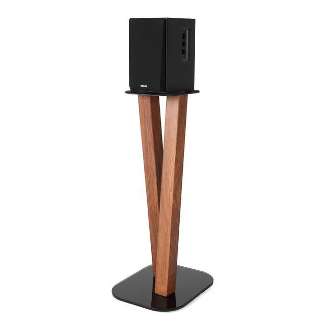 Alt view image 6 of 7 - One Pair Fixed Height Universal Speaker Floor Stands - Cedar - 600 Series