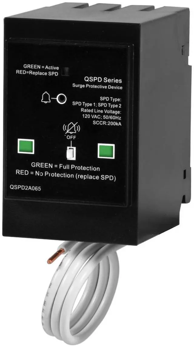 Main image of QSPD2A065P 65kA Indoor Surge Protective Device for Siemens, Whole House Surge Protector Breaker for Electrical Panel