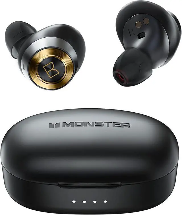 Main image of Achieve 100 AirLinks Wireless Earbuds, True Wireless Earbuds Bluetooth Headphones, Earphones in-Ear Built-in Mic Headset, Water Resistant Design for Sports, Black Gold