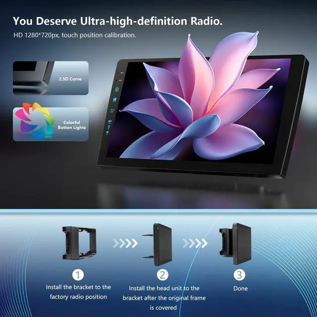 Alt view image 5 of 6 - 10.2 Inch Car Radio Stereo Upgrade Android 13 for Jeep Wrangler JK 2007-2018 with CarPlay Android Auto 1080P Backup Camera/BT5.4 ((4Ram 64Rom) 10.2)