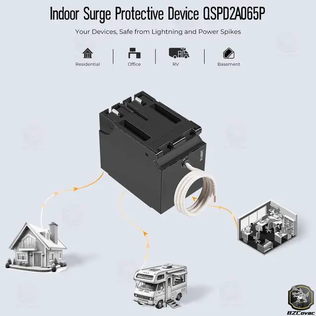 Alt view image 3 of 7 - QSPD2A065P 65kA Indoor Surge Protective Device for Siemens, Whole House Surge Protector Breaker for Electrical Panel