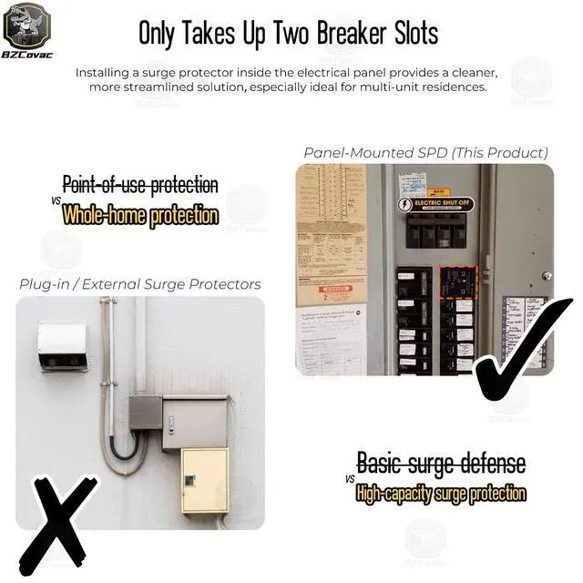 Alt view image 6 of 7 - QSPD2A065P 65kA Indoor Surge Protective Device for Siemens, Whole House Surge Protector Breaker for Electrical Panel