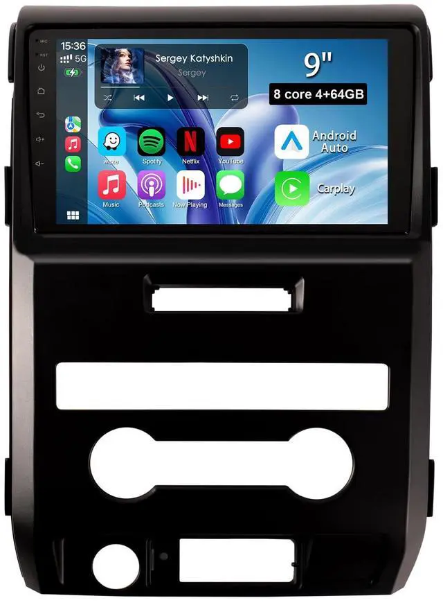 Main image of 8 Core 4+64GB Car Radio Stereo Upgrade for Ford F150 2009 2010 2011 2012, Plug and Play 9'' Android 13 Head Unit with Wireless Carplay/Android Auto/1080P Backup Camera/AM FM Radio
