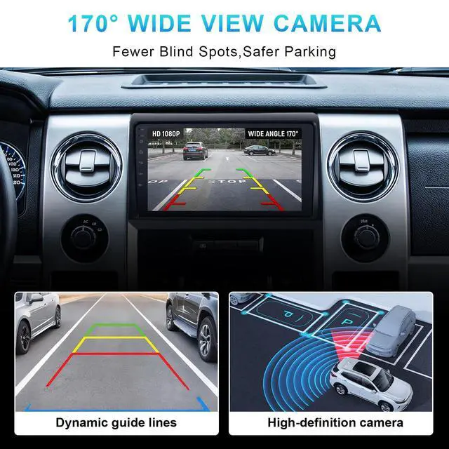 Alt view image 5 of 7 - 8 Core 4+64GB Car Radio Stereo Upgrade for Ford F150 2009 2010 2011 2012, Plug and Play 9'' Android 13 Head Unit with Wireless Carplay/Android Auto/1080P Backup Camera/AM FM Radio