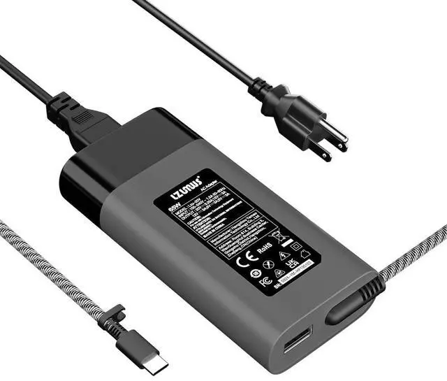 Main image of 65W USB C Charger for HP Laptop, Dual Port Type C Power Cord, 20V 3.25A | Replacement for HP EliteBook Envy x360 Pavilion Chromebook Spectre ProBook Series, Portable Travel Power AC Adapter