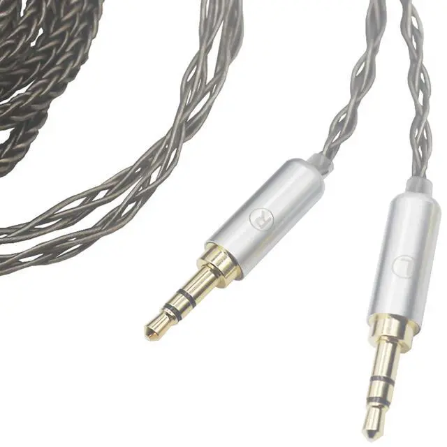 Alt view image 5 of 6 - 2.5mm 8 Core Braided Silver Plated Replacement Cable Compatible with Hifiman HE4XX, HE-400i Headphones 2.5mm to Dual 3.5mm Male, 8-Core Copper Silver Plated Cord