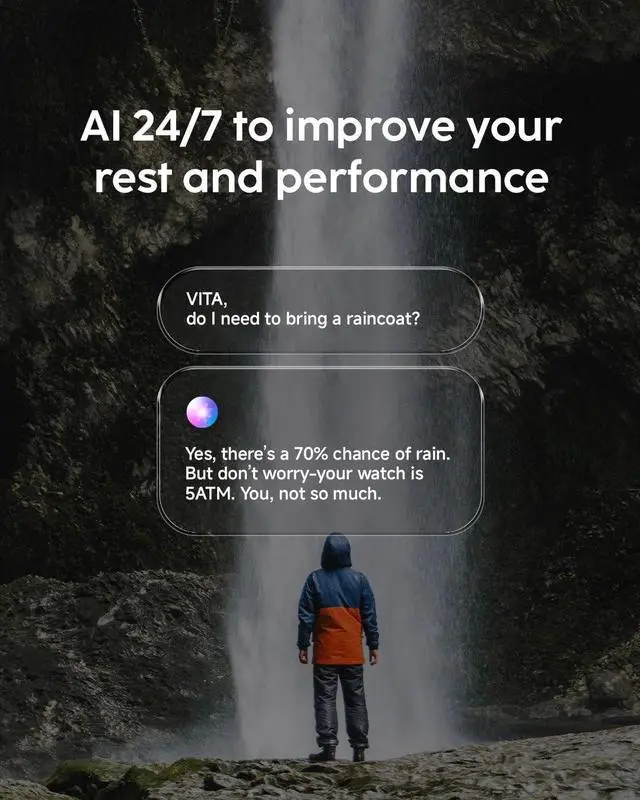 Alt view image 5 of 7 - Cubitt VIVA Pro 2 Smartwatch, 1.85 AMOLED HD, Built-In GPS, Offline Maps, Barometer, Compass, VITA AI, AI Coach, Readiness & Sleep Scores, 100+ Sports Modes, 5ATM, 10-Day Battery Deepest Blue