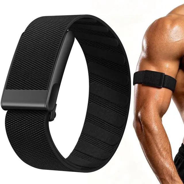 Main image of Nylon Bicep Band Compatible with Whoop 5.0 Bands One, Peak and Life MG, Breathable Sport Adjustable Elastic Replacement Strap for Whoop Bicep Band 5.0 Fitness Activity Tracker, BlackBlack
