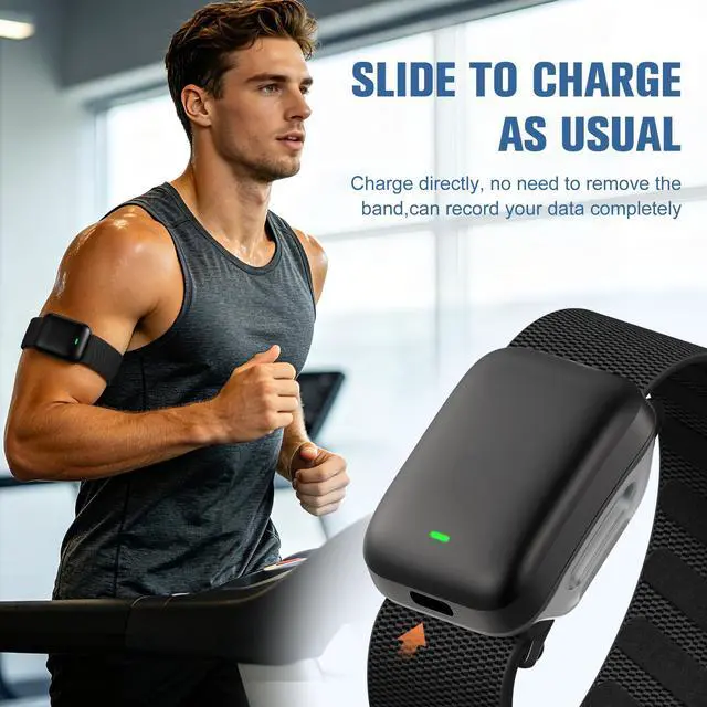 Alt view image 3 of 7 - Nylon Bicep Band Compatible with Whoop 5.0 Bands One, Peak and Life MG, Breathable Sport Adjustable Elastic Replacement Strap for Whoop Bicep Band 5.0 Fitness Activity Tracker, BlackBlack