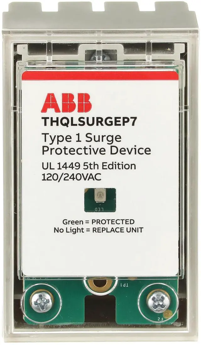 Main image of THQLSURGEP7 Surge Protection Device Whole Home Protector 120/240VAC Type 1 SPD 75kA Per Phase Breaker Panel Surge Protector LED Indicator Plug-On Connection UL Listed & NEC Compliant