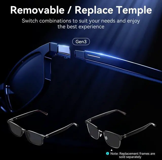 Alt view image 5 of 7 - AI Translation Smart Glasses 100+ Languages Real-Time Interpreter, Bluetooth 5.4 for Music & Calls, UV and Blue Light Blocking, Lightweight and Waterproof for Travel and Business Meetings