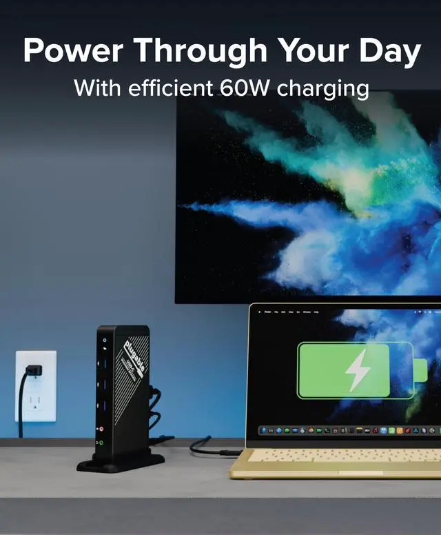 Alt view image 4 of 7 - USB-C Dock with 4K HDMI and 60W Charging, Compatible with MacBook Neo, Thunderbolt 3/4, USB4, and USB-C macOS, Windows, and Chromebook, 1Gbps Ethernet, 3X USB 3.0, 2X USB 2.0, Driverless