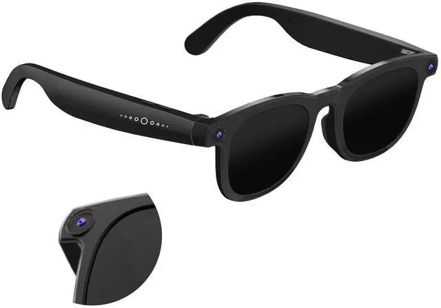 Main image of Smart Glasses with Camera & AI, 8MP Photo/Video Recording Glasses with Image Stabilization, Live Translation & Voice Control, Bluetooth Music, for Outdoor Cycling Travel Recording
