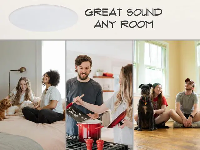 Alt view image 7 of 7 - R-8C Reference 8-Inch 2-Way in-Ceiling Speaker, Round, Each, White | 9.5-Inch Cutout, Home Theater, 8" Carbon-Glass Woofer and 1" Aimable Aluminum-Dome Tweeter, Tone Controls, Low Profile Grille