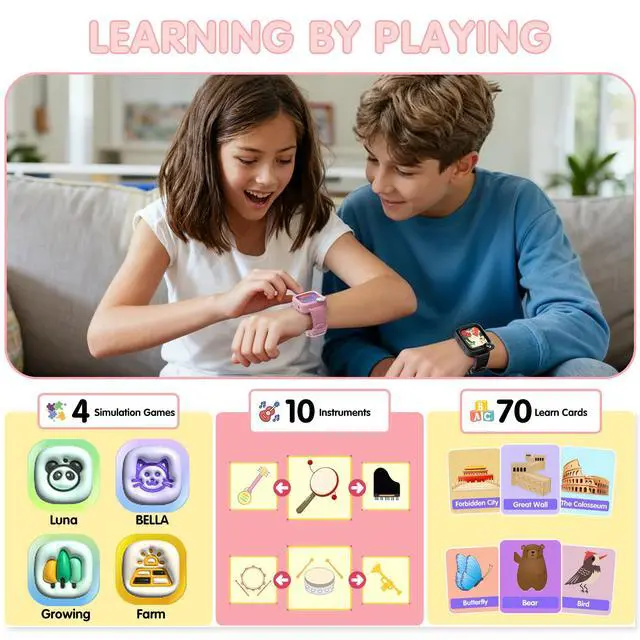 Alt view image 7 of 7 - Smart Watch for Kids Girls 3-12 Years Old | Digital Watch, Preschool Toddler Girl Toys, Birthday Gift, Ages 3-12 Years Old
