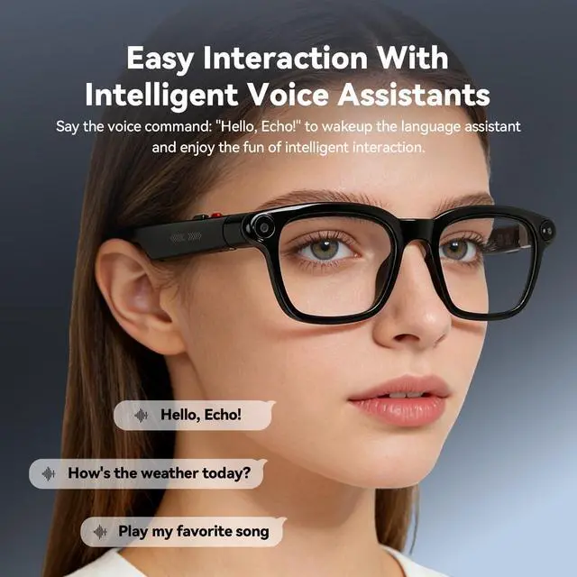 Alt view image 4 of 7 - AI Smart Glasses with 8MP Camera, 4K Video Recording and Photo, Bluetooth 5.4 Audio Calls & Music, AI Voice Assistan, AI Recording, Real Time Translation - for Life, Work and Vlog