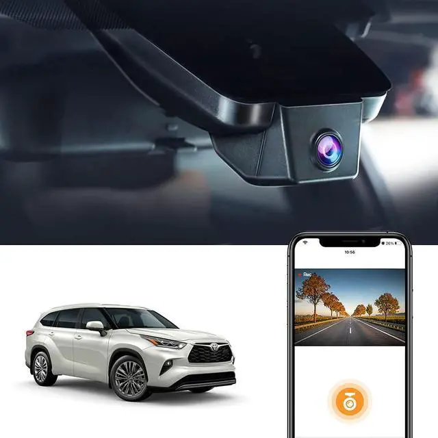Main image of 4K Dash Cam Suitable for Toyota Highlander 2020-2026 & Highlander Hybrid (Gen4/UX70), OEM Factory Look, UHD 2160P Video, Built-in WiFi & APP, Loop Recording, G-Sensor, Plug & Play, 64GB Card