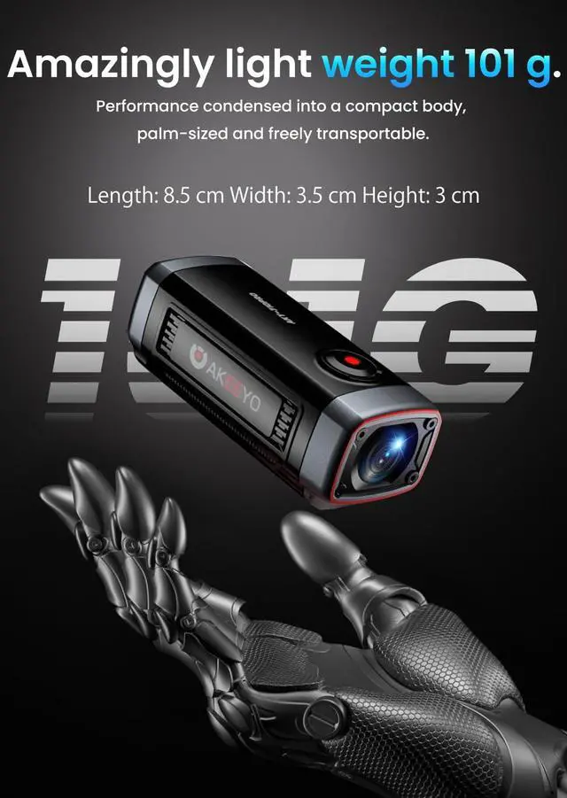 Alt view image 7 of 7 - 710Pro EIS Motorcycle Camera, 4K28FPS 20MP WiFi Dash Cam, IP66 Ultra HD Waterproof Motorcycle Helmet Camera, 142° Wide Angle View Night Vision with 64GB Card, G-Sensor, Parking Mode