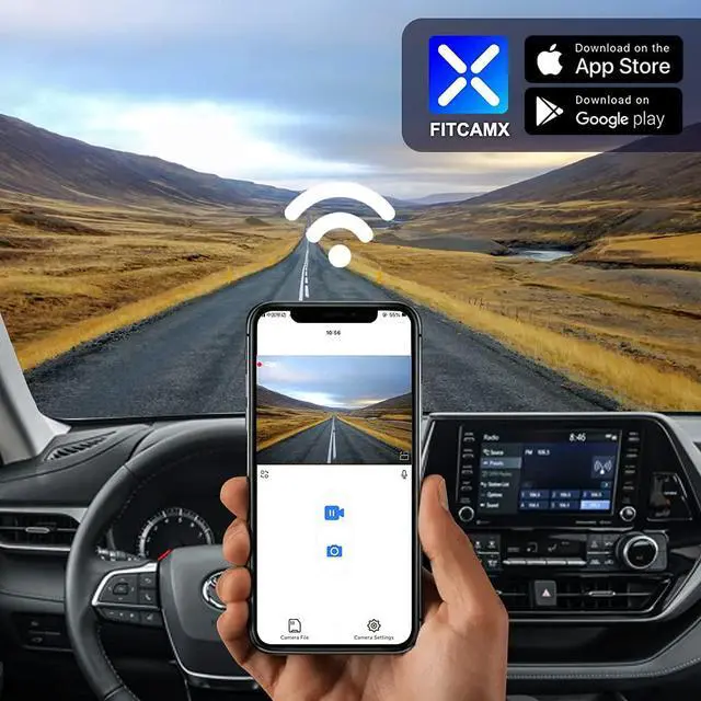 Alt view image 4 of 6 - 4K Dash Cam Suitable for Toyota Highlander 2020-2026 & Highlander Hybrid (Gen4/UX70), OEM Factory Look, UHD 2160P Video, Built-in WiFi & APP, Loop Recording, G-Sensor, Plug & Play, 64GB Card